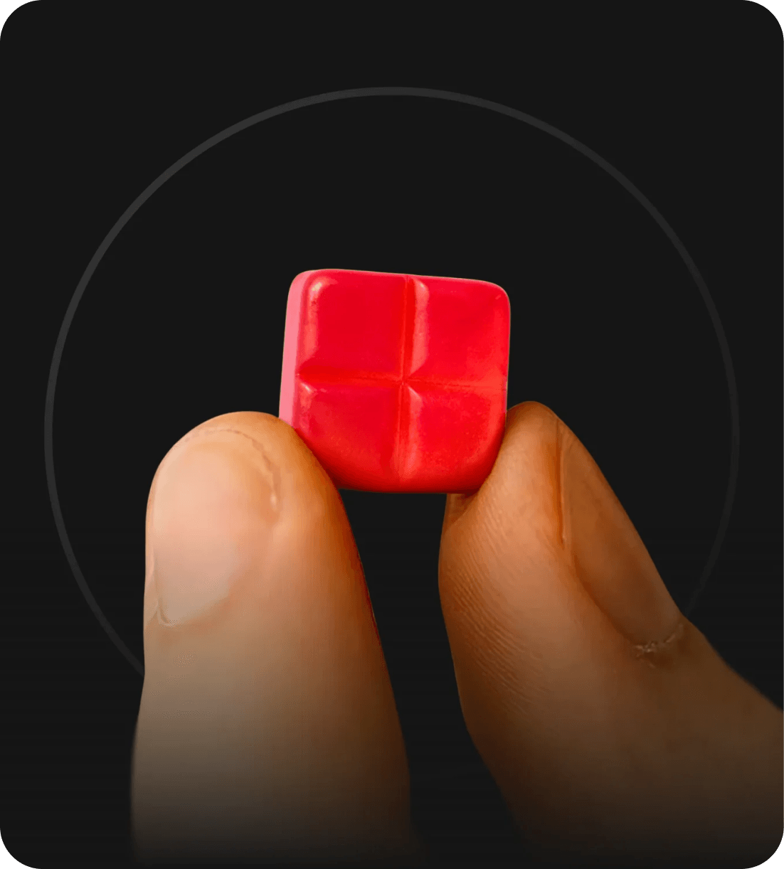 Place tab at the side of cheeks